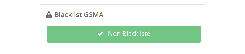 Appareil Non Blacklisté