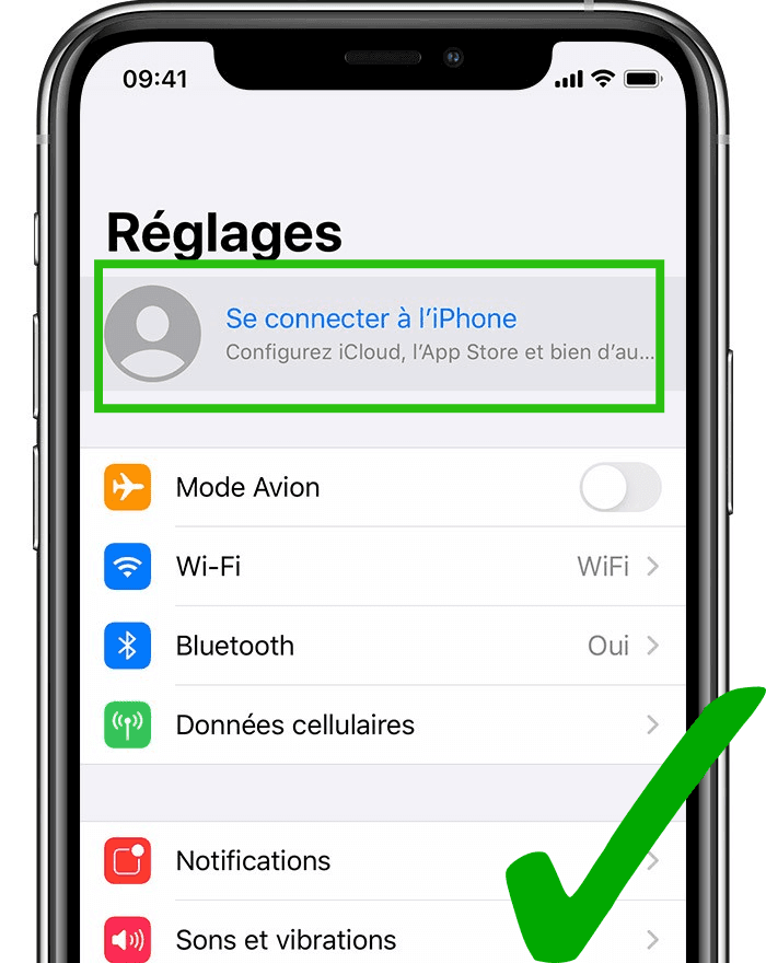 Compte iCloud désactivé