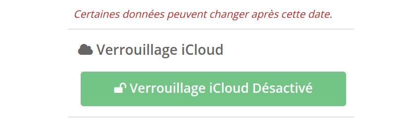 Fonction Localiser Désactivée