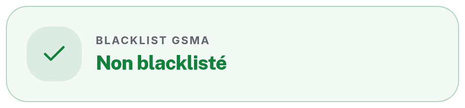 Appareil Non Blacklisté