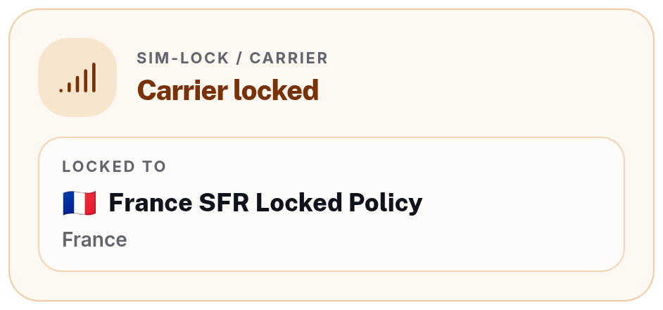 Device locked to SFR (France)