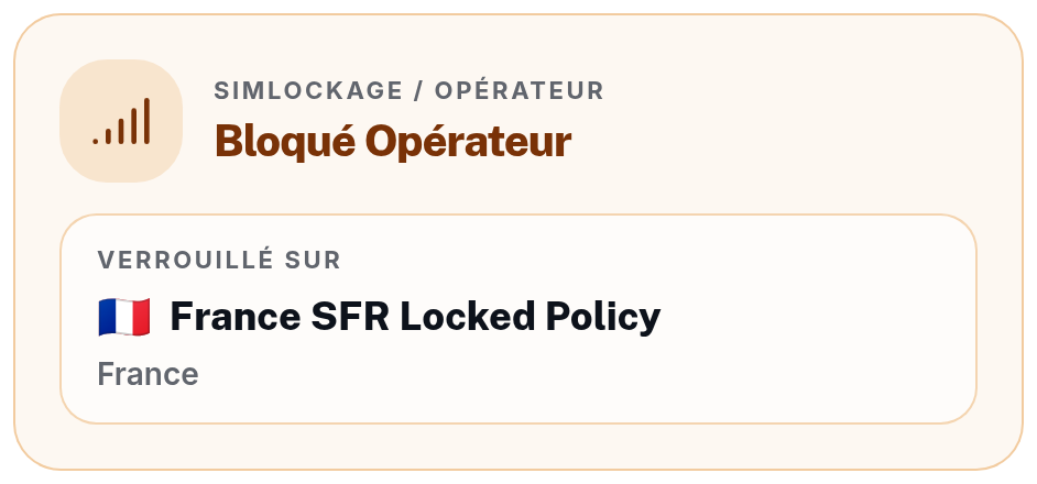 Appareil bloqué sur SFR (France)