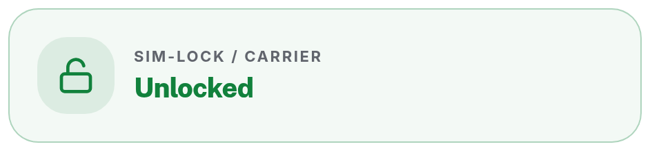 Device unlocked from any carrier